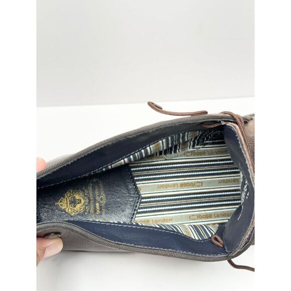 Base London Men’s Shoes Brown Leather Size 8 Lace Up Round Toe Casual - Picture 10 of 12